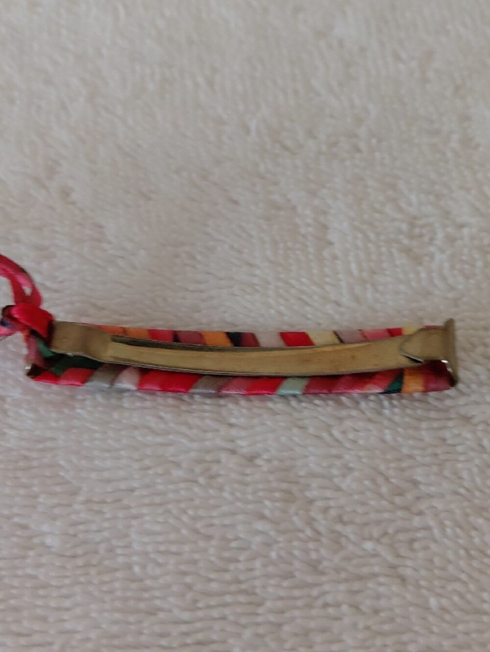 Colorful Woven Ribbon Barette - Red & Multicolor - Picture 3 of 4